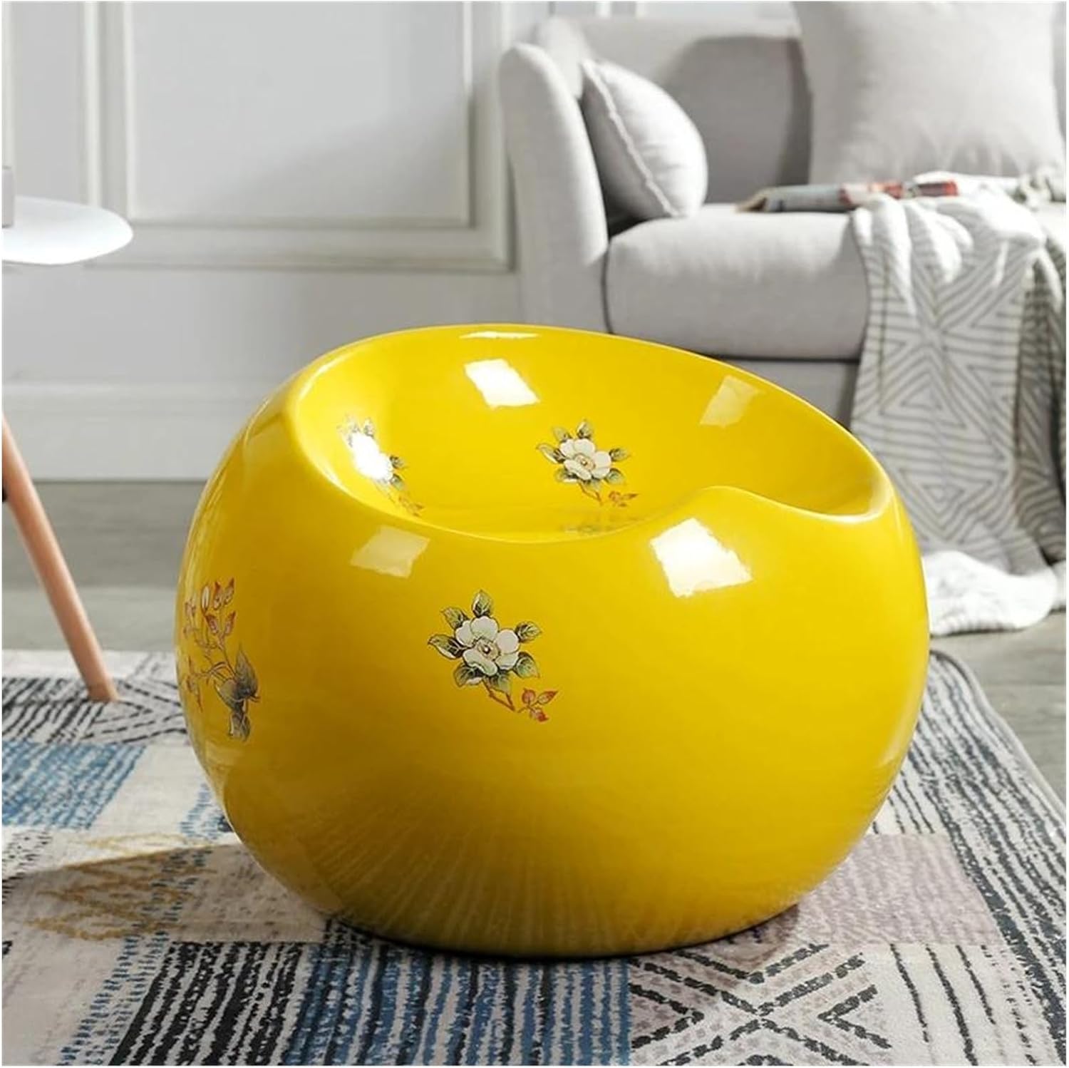 Decorative Garden Stools, Ceramic Stool Outdoor Benches Blue and White Landscape Lotus Drums Stools Dressing Changing Porcelain Ceramic Stool