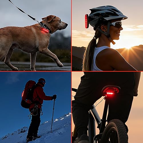 Miniatura 7 de Luz trasera LED recargable para bicicleta, luz trasera de bicicleta brillante máxima de 10 horas, 4 modos de luz, accesorios de linterna de