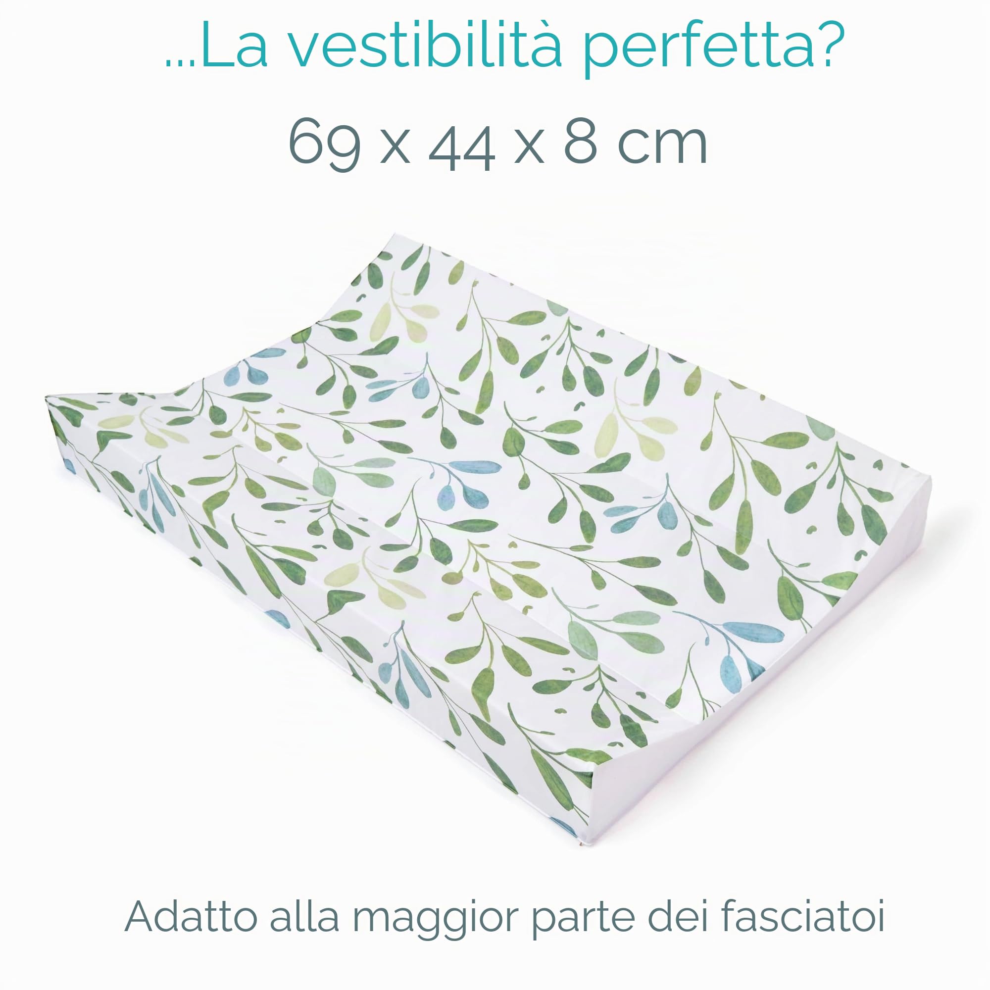 Clair de Lune Materassino fasciatoio anti-rollio con cuneo, 69 x 44 cm, colore: verde oliva