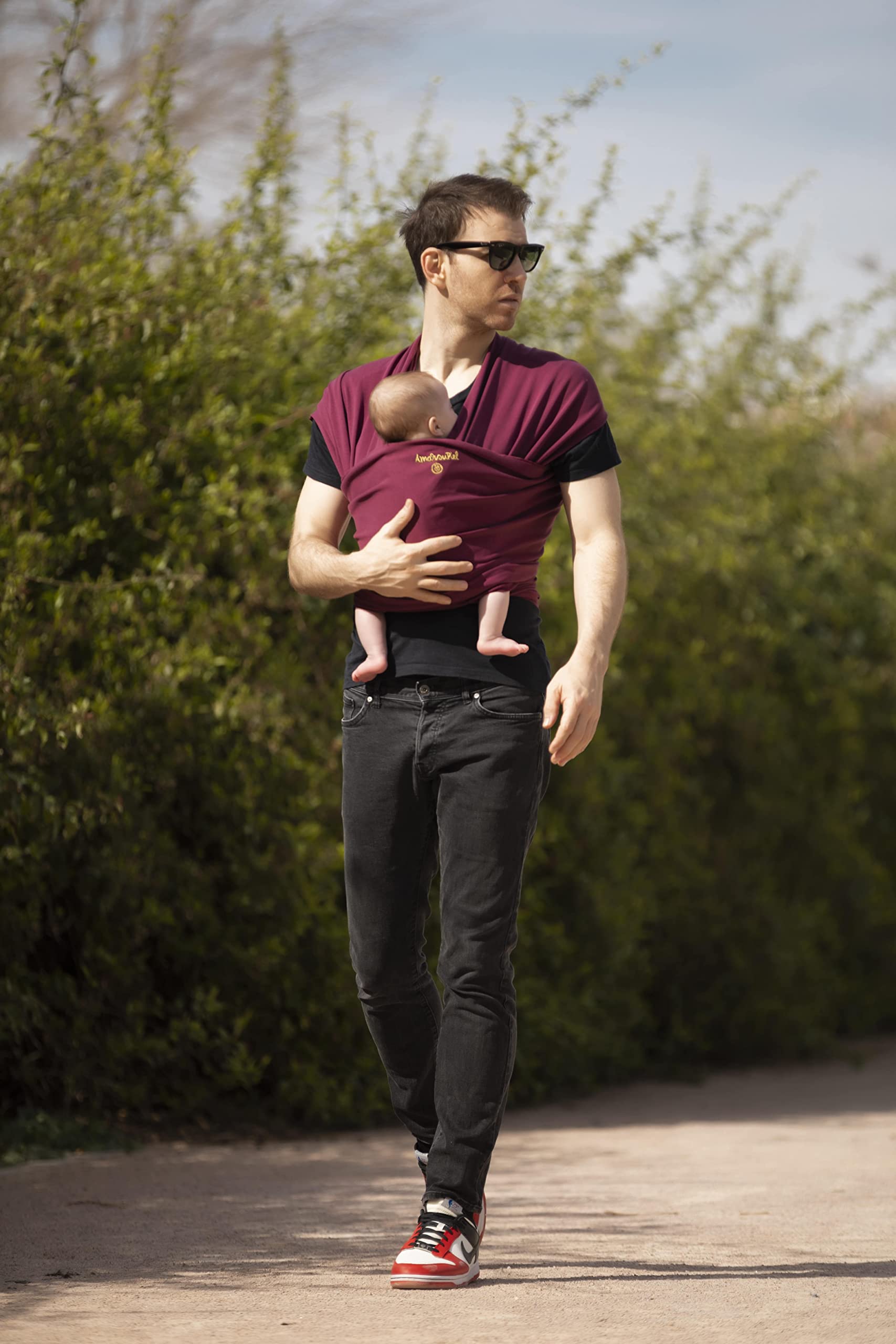 Amarsupiel|Elastisches, ergonomisches, sicheres und benutzerfreundliches Tragetuch | Babytrage für Neugeborene |Baby Sling |Spanische Herstellung |OEKOTEX |kastanienbraun|
