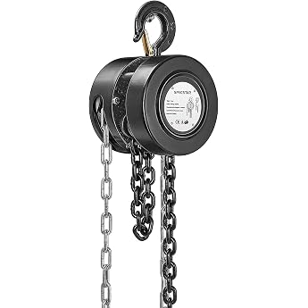 SPECSTAR Hand Chain Hoist 1250 kg Load Capacity Pulley with 3 m Lifting Height Hand Winch with Double Loading Chains 20Mn2 Steel Chain Pulley with 360  Rotating Hook Manual Chain Hoist for Forestry and Workshop