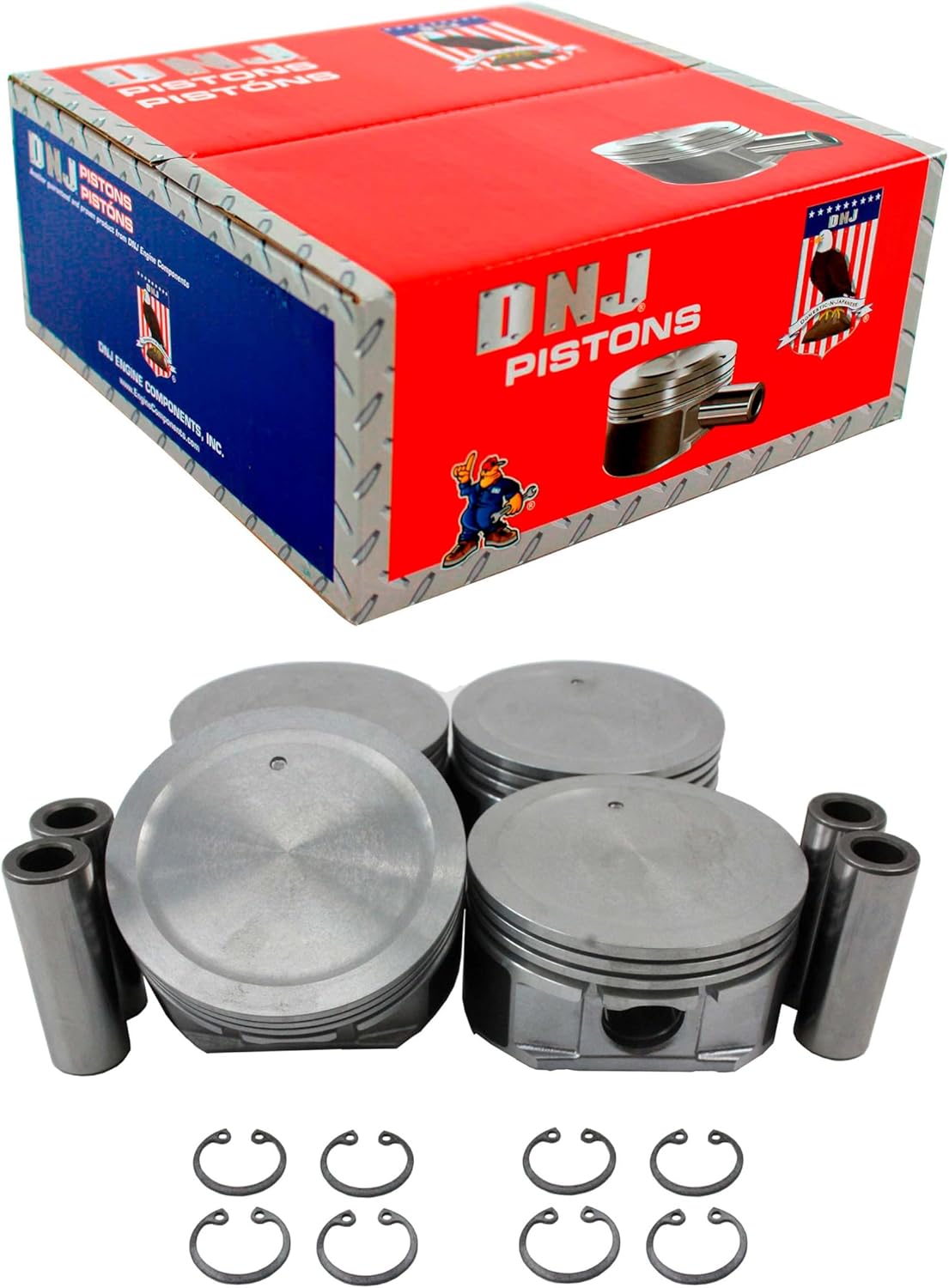 DNJ P317.40 Oversize Piston Set for 2000-2008 Chevrolet, Oldsmobile, Pontiac, Saturn Alero, Cavalier, Classic 2.2L L4 16V DOHC 2198cc