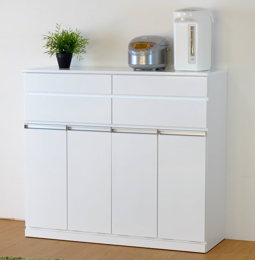 Amazon｜ISSEIKI 【選べる3サイズ】キャビネット 4分別 白 幅109cm