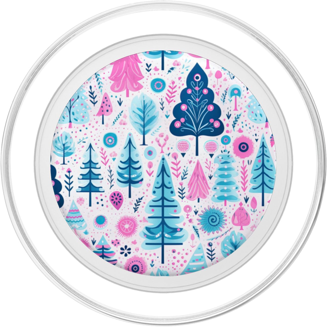 Cute Pink Blue Christmas Trees PopSockets MagSafe PopGrip for iPhone