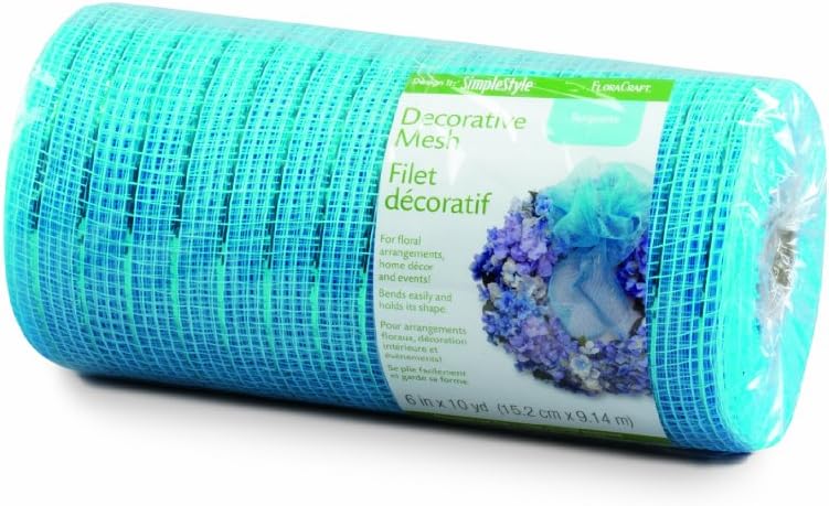FloraCraft Decorative Mesh 21 Inch x 8 Yard Blue/Mint