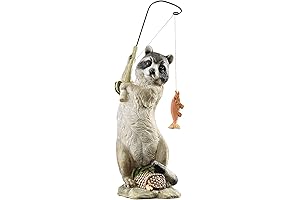 Design Toscano QM2374600 The Masked Fisherman Raccoon Statue
