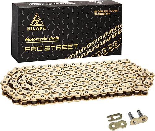 Cadena de motocicleta 420H 132 eslabones sin junta tórica con enlace maestro de conexión, cadena de transmisión resistente para motocicleta,