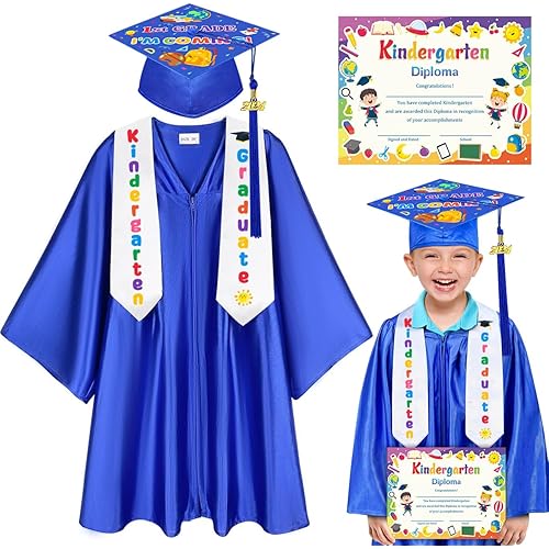 Kindergarten Graduation Cap and Gown,Kindergarten Graduation Cap Tassel Stole Graduation Certificate