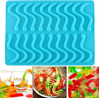 20 Cavity Silicone Gummy Worm Molds Worm Candy Mold For Candy Gummy