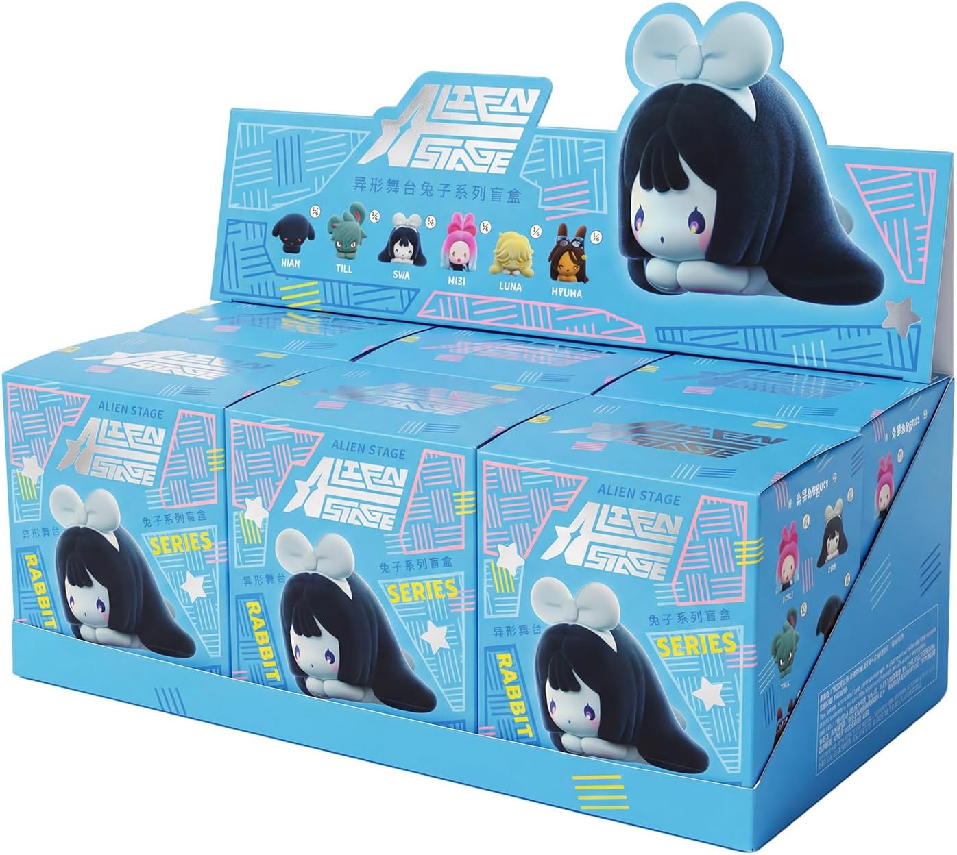 Alien Stage Bunny Series Blind Box Figures, Anime ALNST Officially Licensed Mystery Figurines (Whole Set, Contains All of 6 Characters)