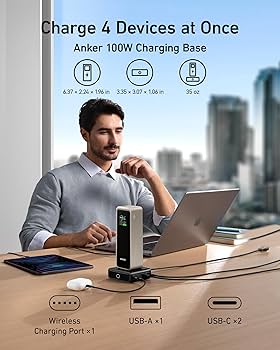スマホアクセサリー Power Bank (27650mAh) and Charging Base Amazon.com: Anker Prime 27,650mAh Power Bank (250W) with 100W