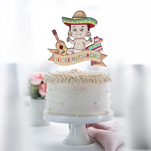 Miniatura 2 de Little Muchacho - Decoración para pastel de cumpleaños, baby shower, revelación de género, bebé Muchacho en su camino, sombrero con purpurina,