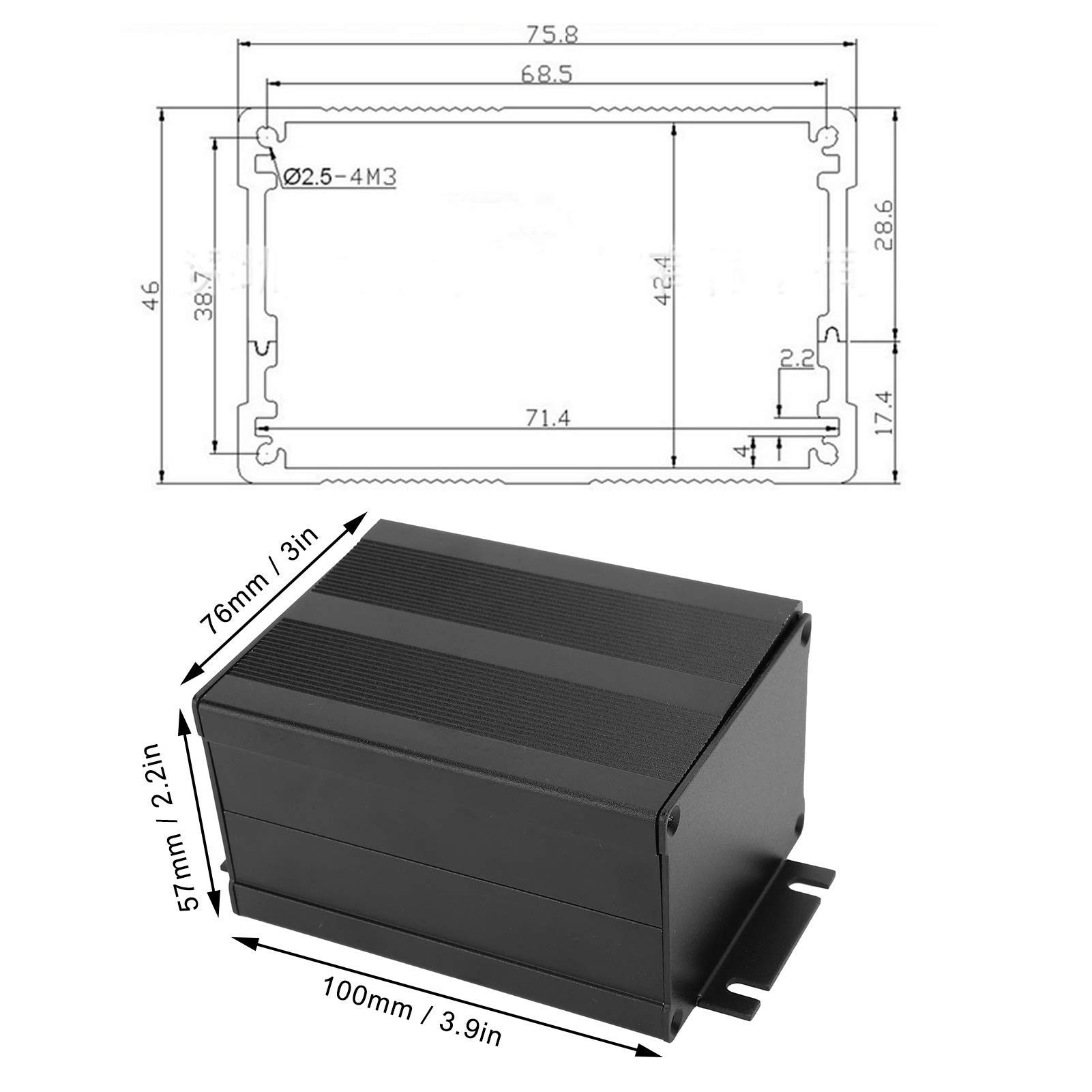 Boîtier Projet Alliage Aluminium 45x122x160mm - Coffret Électronique Dissipation Chaleur Pour Carte PCB