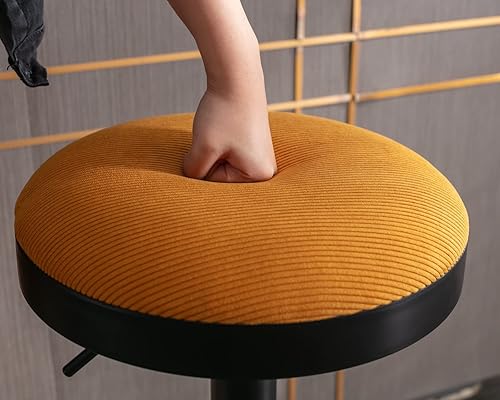 Miniatura 4 de CIMOTA Juego de 2 taburetes de bar redondos giratorios con espalda descubierta ajustable, taburete de bar moderno industrial para cocina, hogar,