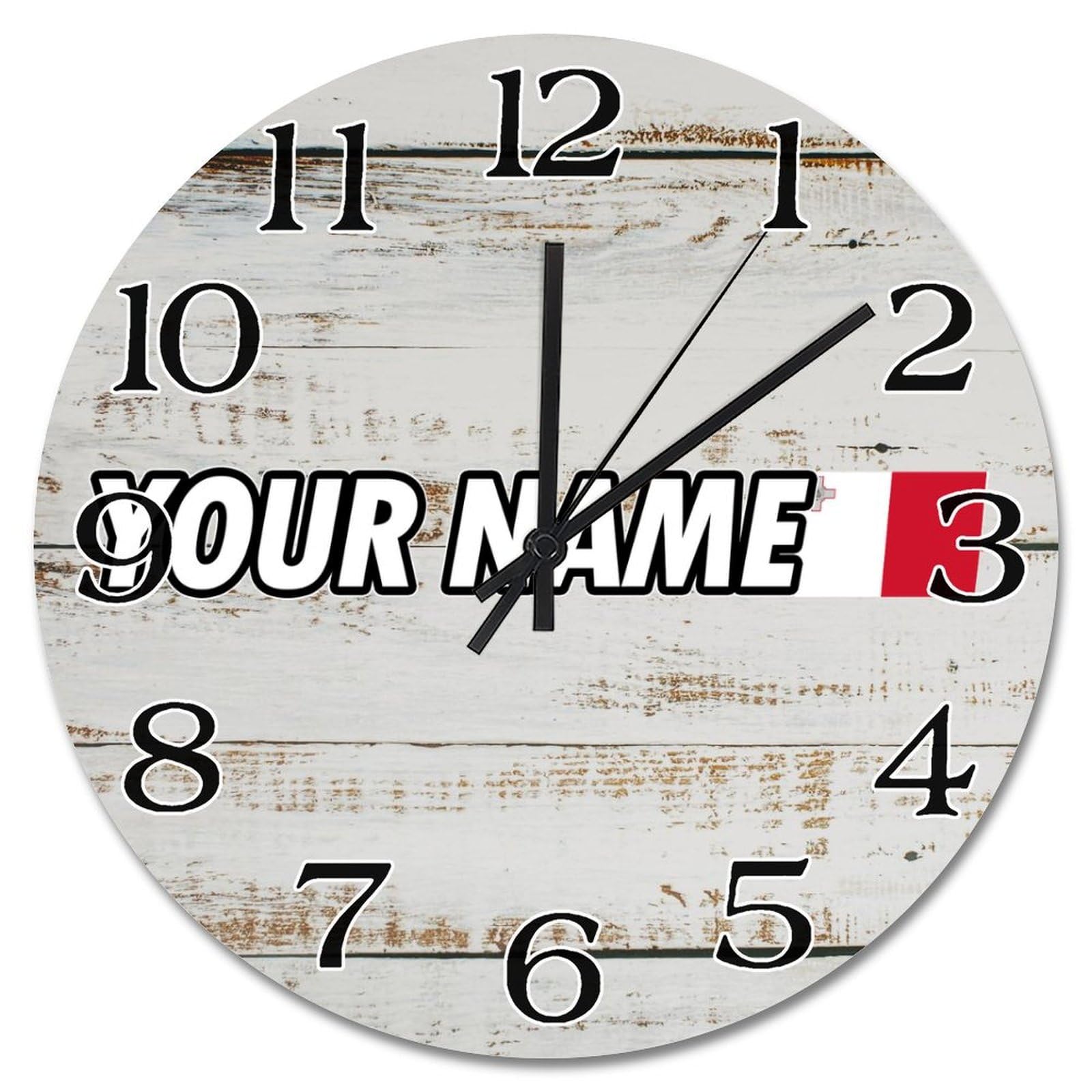 Horloge murale silencieuse sans tic-tac drapeau de Malte 38 cm