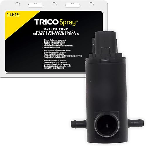 Miniatura 13 de TRICO Bomba de Lavado de Parabrisas Automotriz de Repuesto con Rociador (11-528) Compatible con Años de Modelo Selectos de Chrysler, Dodge, Jeep