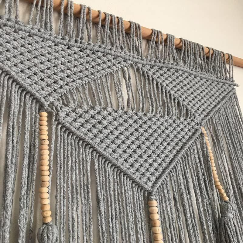 Miniatura 4 de macramé grande para colgar en la pared, cuerda de algodón bohemio, tapiz bohemio para colgar en la pared, tejido a mano, decoración del hogar, color