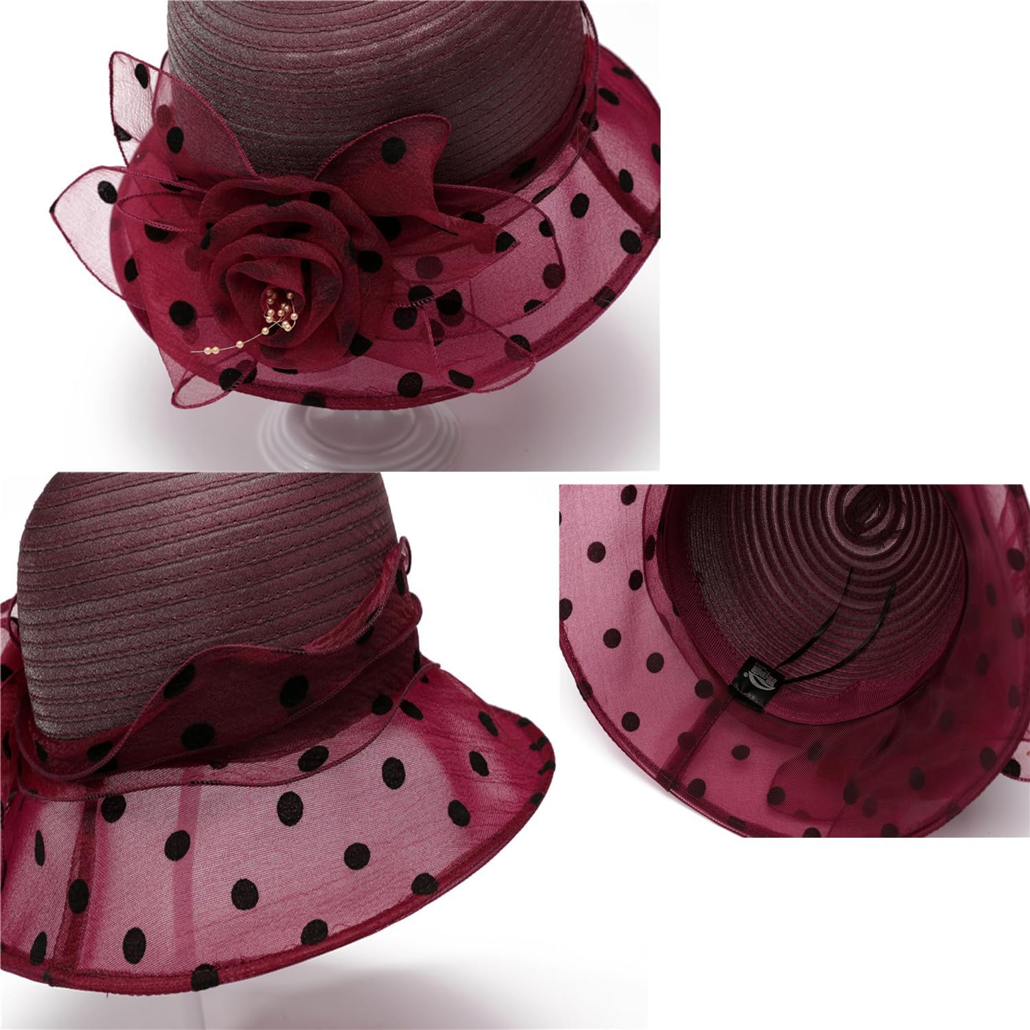 Lady Church Derby Dress Cloche Hat Fascinator Floral Tea Party Wedding Bucket Hat