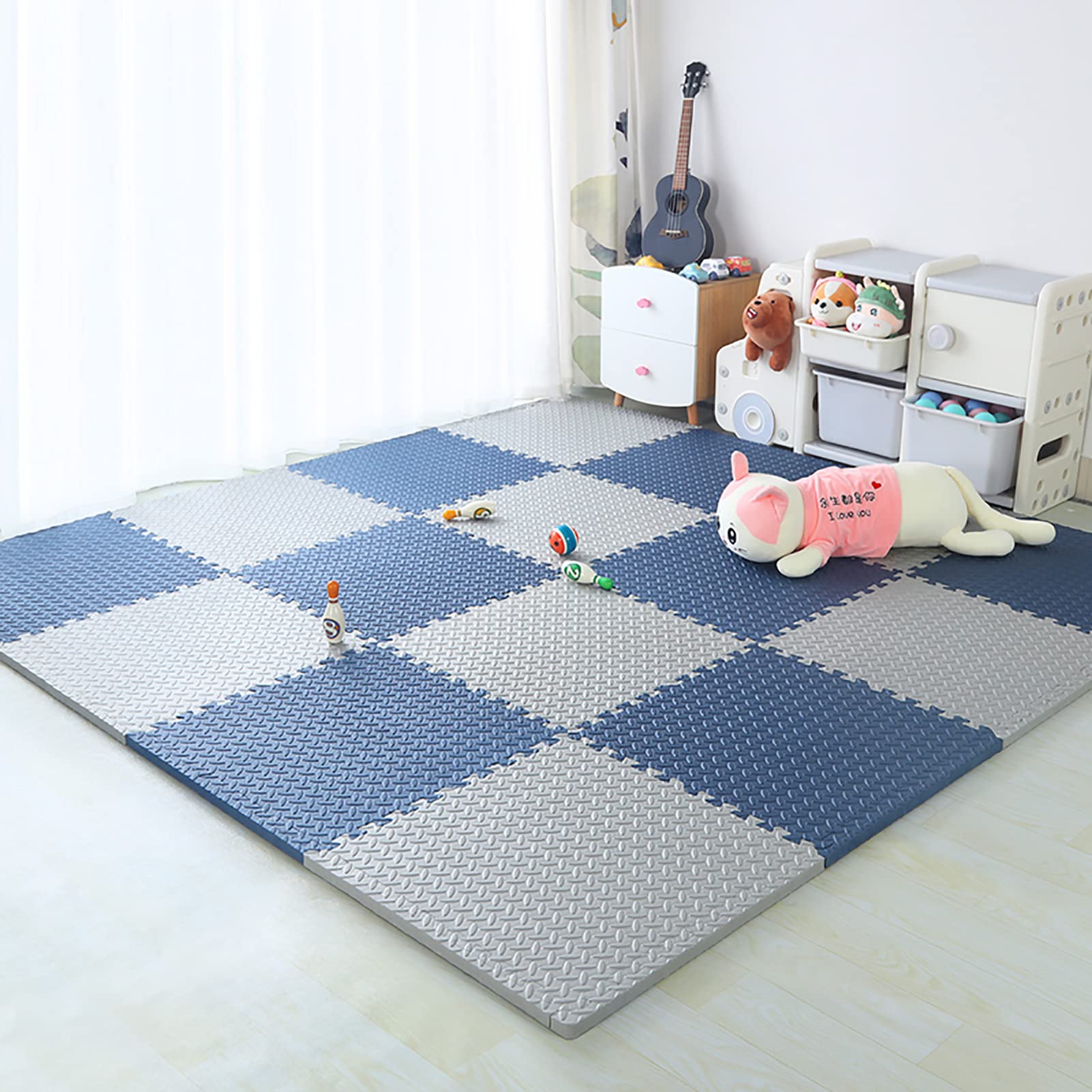 Tapis De Jeu Puzzle,Tapis Puzzle Enfant,Tapis De Jeu en Mousse De Bébé Doux Et Antidérapant 60X60cm Coloré Tapis De Sol en Mousse pour Gymnase, Pépinière, Salle De Jeux, Salle De Yoga,G,6Pcs