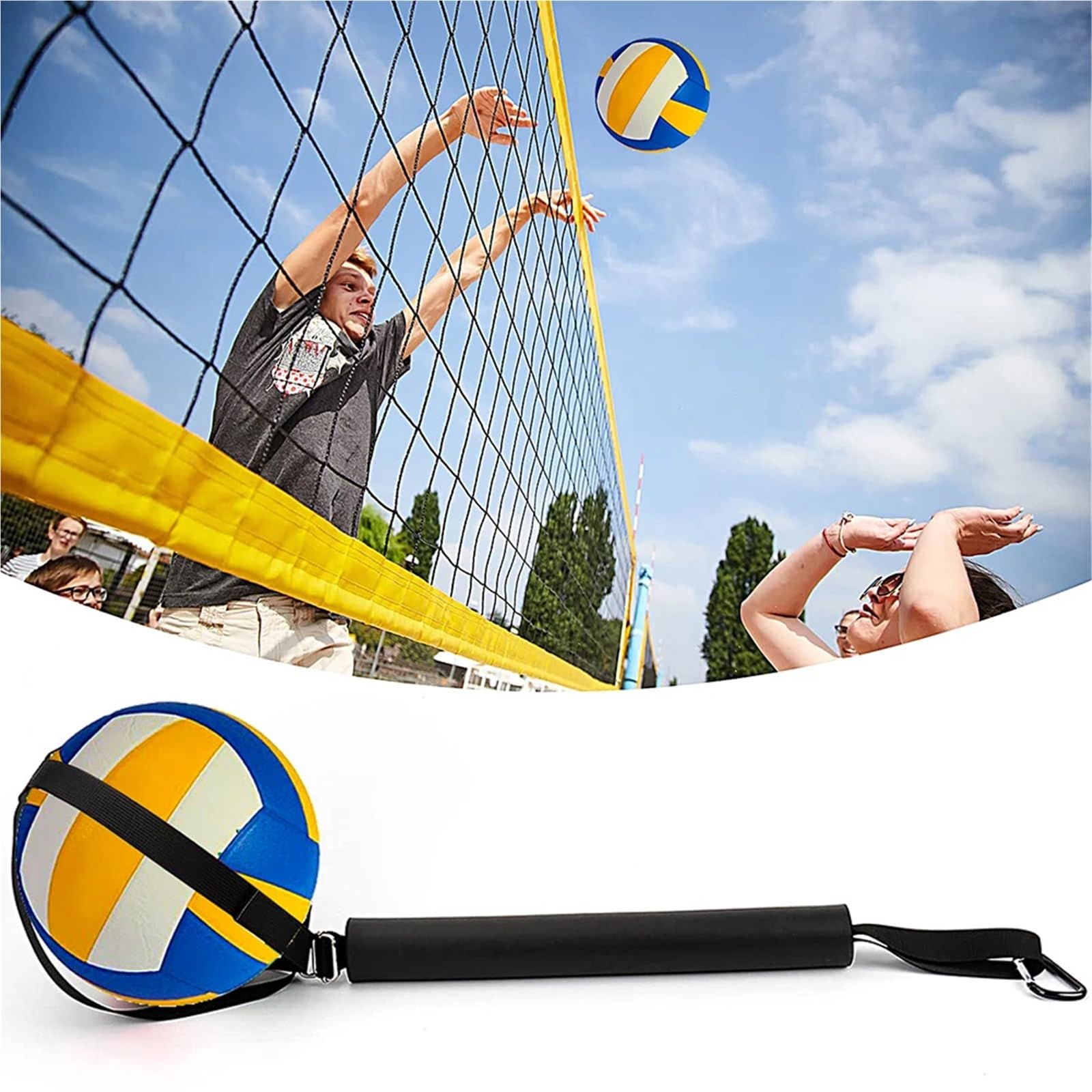 Juego de 2 entrenadores de voleibol con cinturón ajustable resistente al desgaste para principiantes