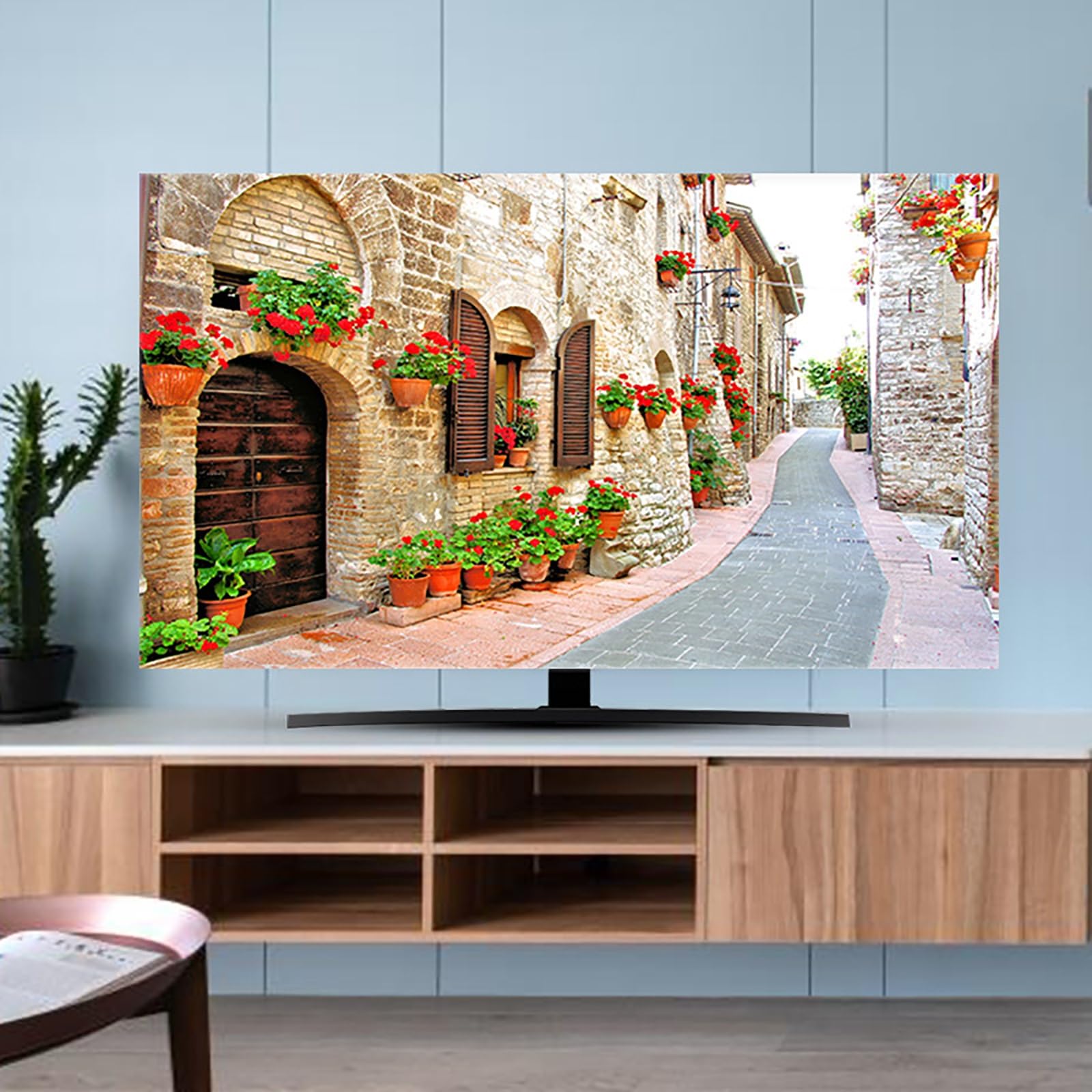 Indoor TV Dust Cover, 32-80 Inches Indoor Universal TV Cover, Dustproof TV Screen Protector Dust Proof Cover, Polyester Fabric Printed Dust-Proof Protector(Color:Color3,Size:40-43inch)