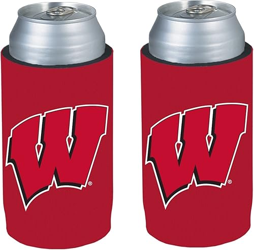 Miniatura 46 de College Team - Enfriadores ultradelgados para latas de cerveza de 12 onzas, paquete de 2 (cuadros rojos Alabama (marea carmesí)) Cuadros rojos