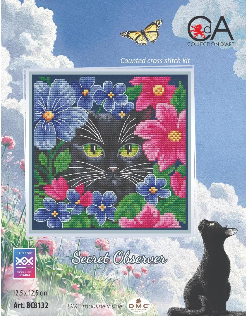 Collection D'Art BC8132 14K Blue Aida Cross Stitch Kit DMC Thread 12.5 x 12.5 cm Digital Chart