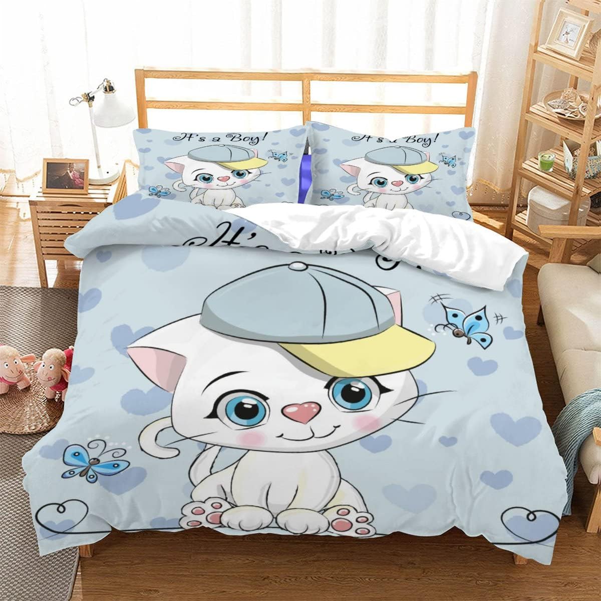 3D Printed Duvet Cover ABC Education Pattern Printed Bedding Duvet Cover with Zipper Closure Soft Microfiber（240x220cm）