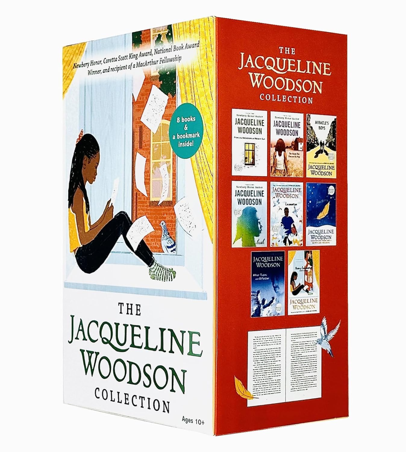 The Jacqueline Woodson 8 Books Collection Box Set (Peace Locomotion, After Tupac and D Foster,Feathers, Locomotion,Hush,Miracle's Boys,House You Pass on the Way, From the Notebooks of Melanin Sun)