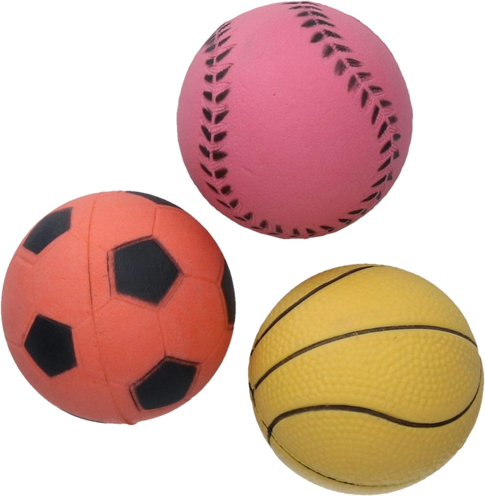 SPORTSPET Tough Bounce Natural Rubber Dog Balls Highly Durable Tough
