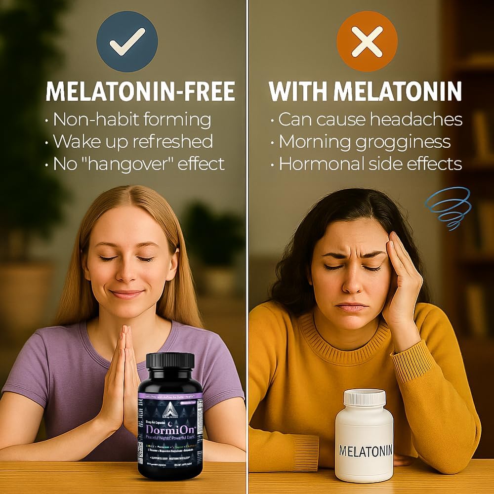 DormiOn™ Melatonin-Free Sleep Aid with 10-in-1 Clinically-Proven Ingredients. Supports Relaxation, Stress & Cortisol Balance and Restore Healthy Sleep Rhythm — No Grogginess. No Habit Forming. - Image 5