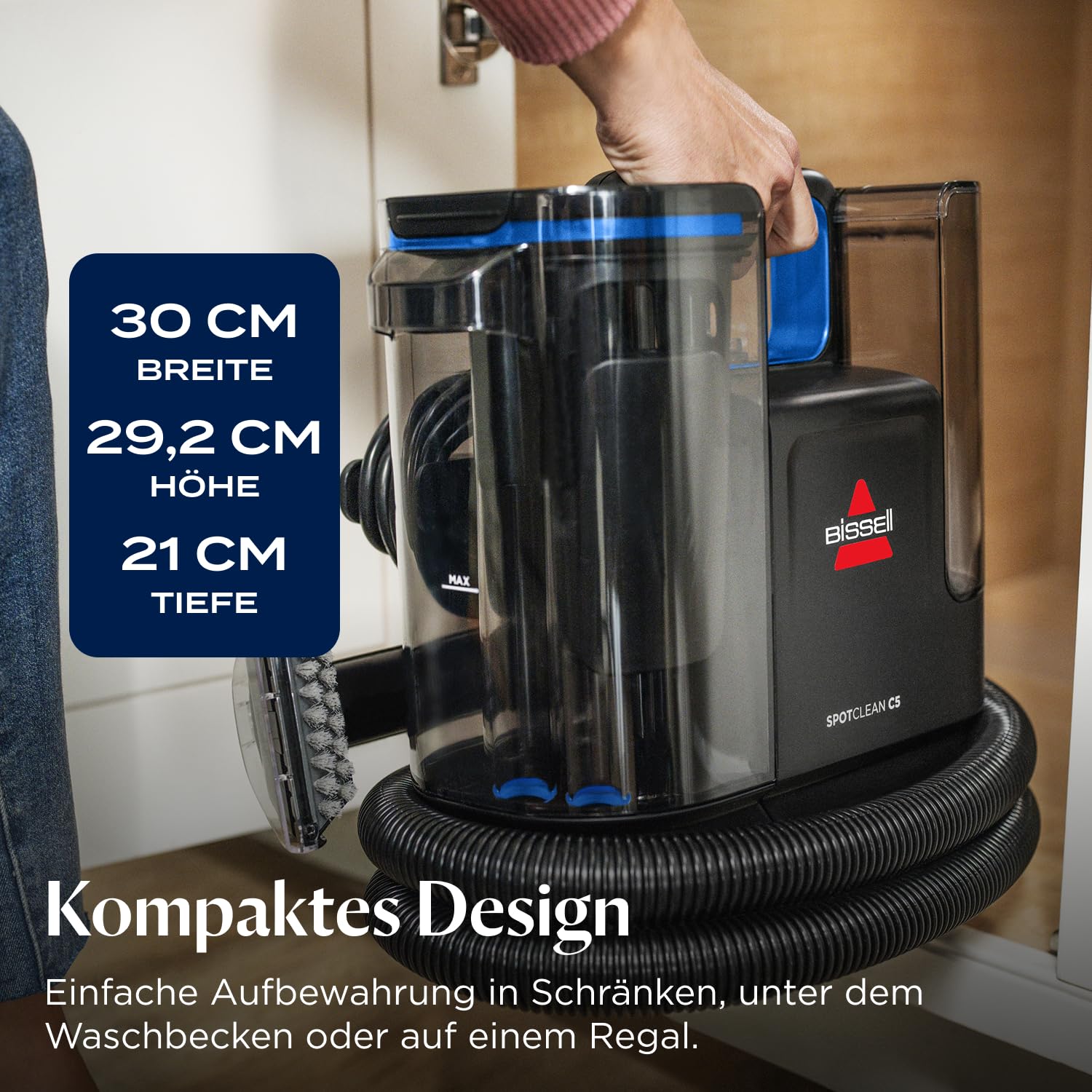 BISSELL SpotClean C5, Polsterreiniger Gerät, Teppichreiniger mit Triple Action System, Leichtgewicht Waschsauger, Nasssauger für Teppiche, Polster, Auto & Mehr, Leistungsstarker 400W Motor, 3861N