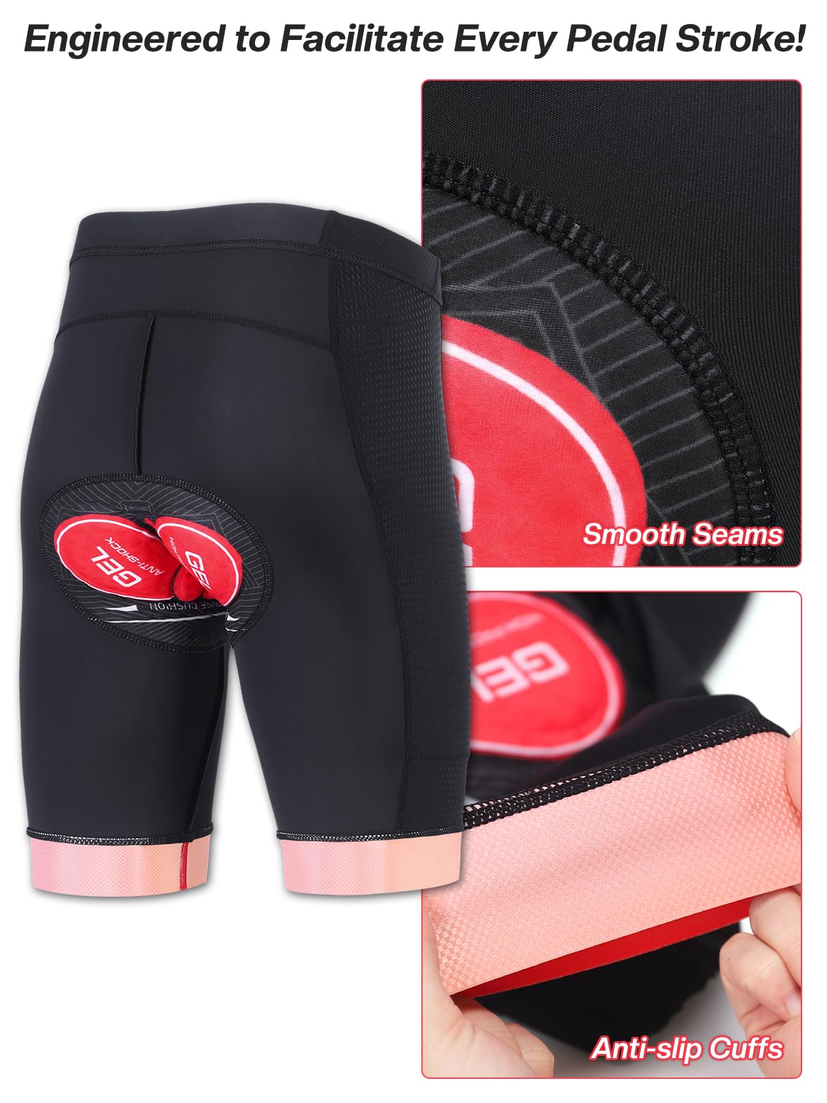 ARSUXEO Cuissard de Cyclisme rembourré pour Hommes 4D Padding MTB Shorts Cycling Shorts for Men with Phone Pockets Cycle Underhorts 582