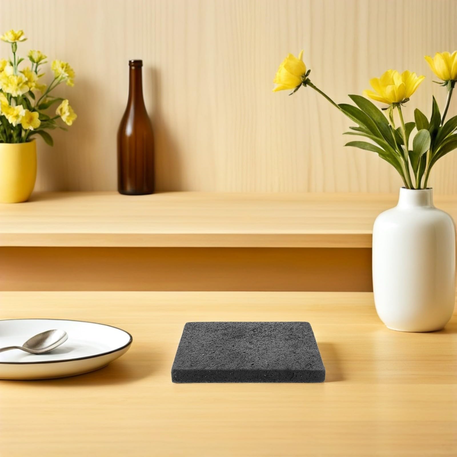 Toddmomy Piedra Volcánica para Asar Verduras y Alimentos Vegetales Retención de Calor y Distribución Uniforme, Adecuado para Cocina en Horno y Barbacoa en Casa