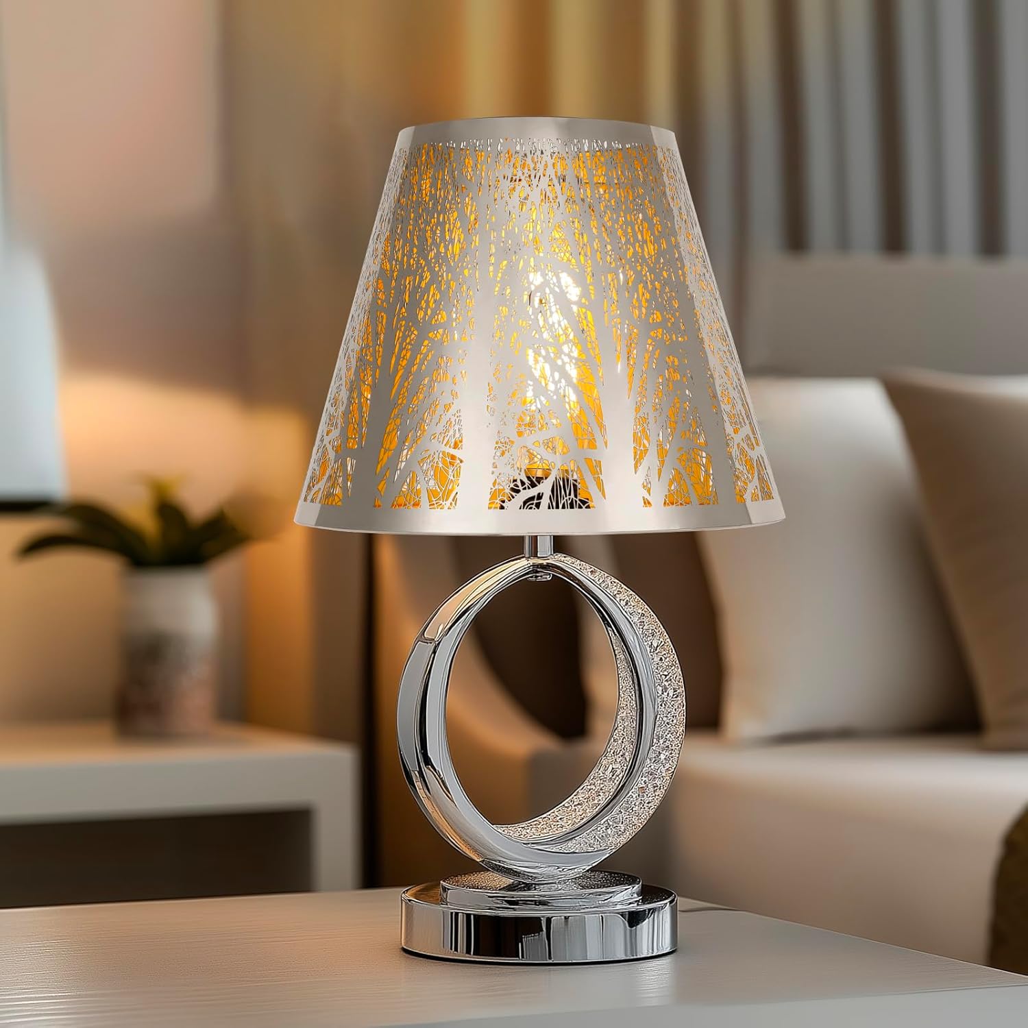 Small Barrel lampshade Stainless Steel Mirror Effect Lamp Shade 5" Top x 9" Bottom x 7" High Modern Metal Forest Lamp Shad for Table Lamps Floor Lamps Lampshade Replacement (Spider)