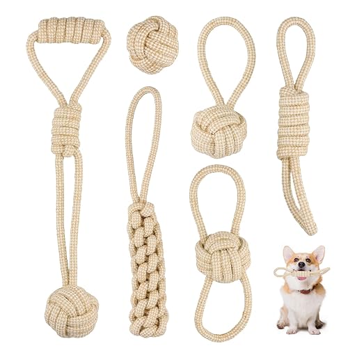 Mapille 6 Piezas de Cuerda para Perros, Juguete Indestructible para Masticar, para Razas Pequeñas