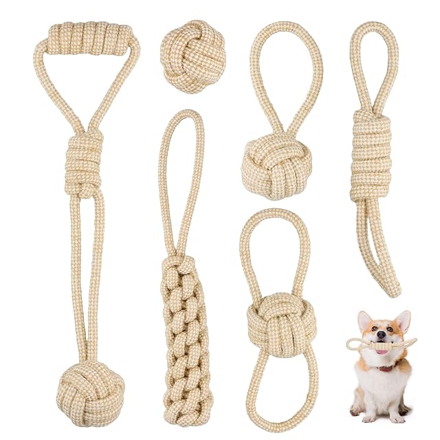 Mapille 6 Piezas de Cuerda para Perros, Juguete Indestructible para Masticar, para Razas Pequeñas