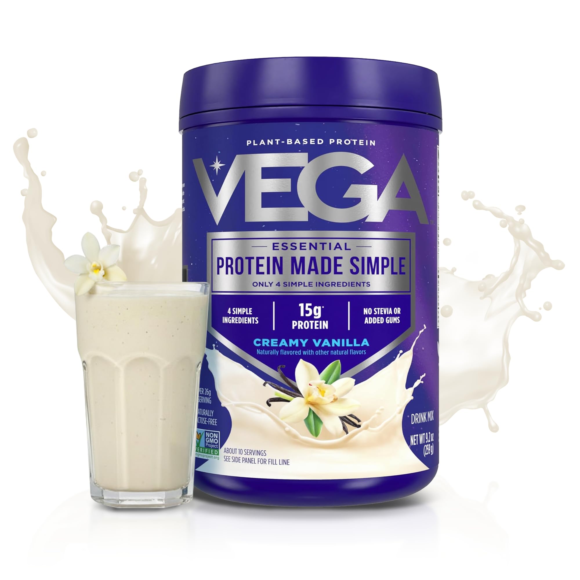 Vega Protein Made Simple Plant-Based Vanilla Protein Powder with 15g Protein – Stevia-Free, Clean Nutrition – 9.2 oz (10 Servings) — Amazon image 2