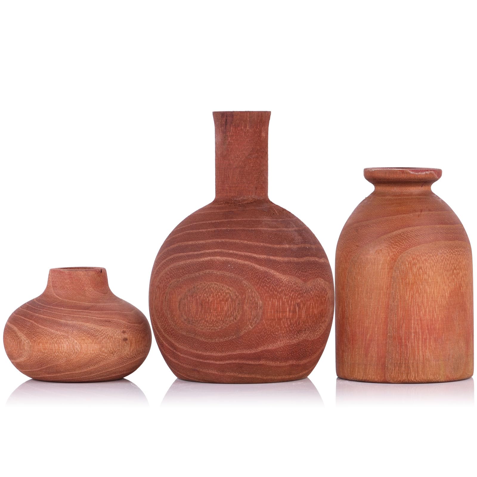 Amazon.co.jp: 木製花瓶3個(ブラウン) : ホーム＆キッチン