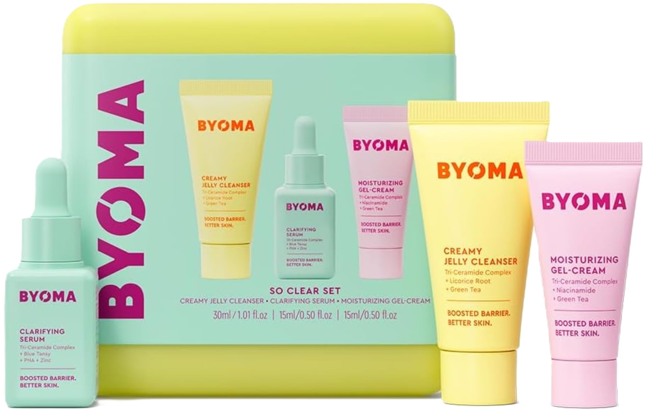 BYOMA So Clear Travel Size Gift Set - Skincare Minis (30ml, 15ml, 15ml)