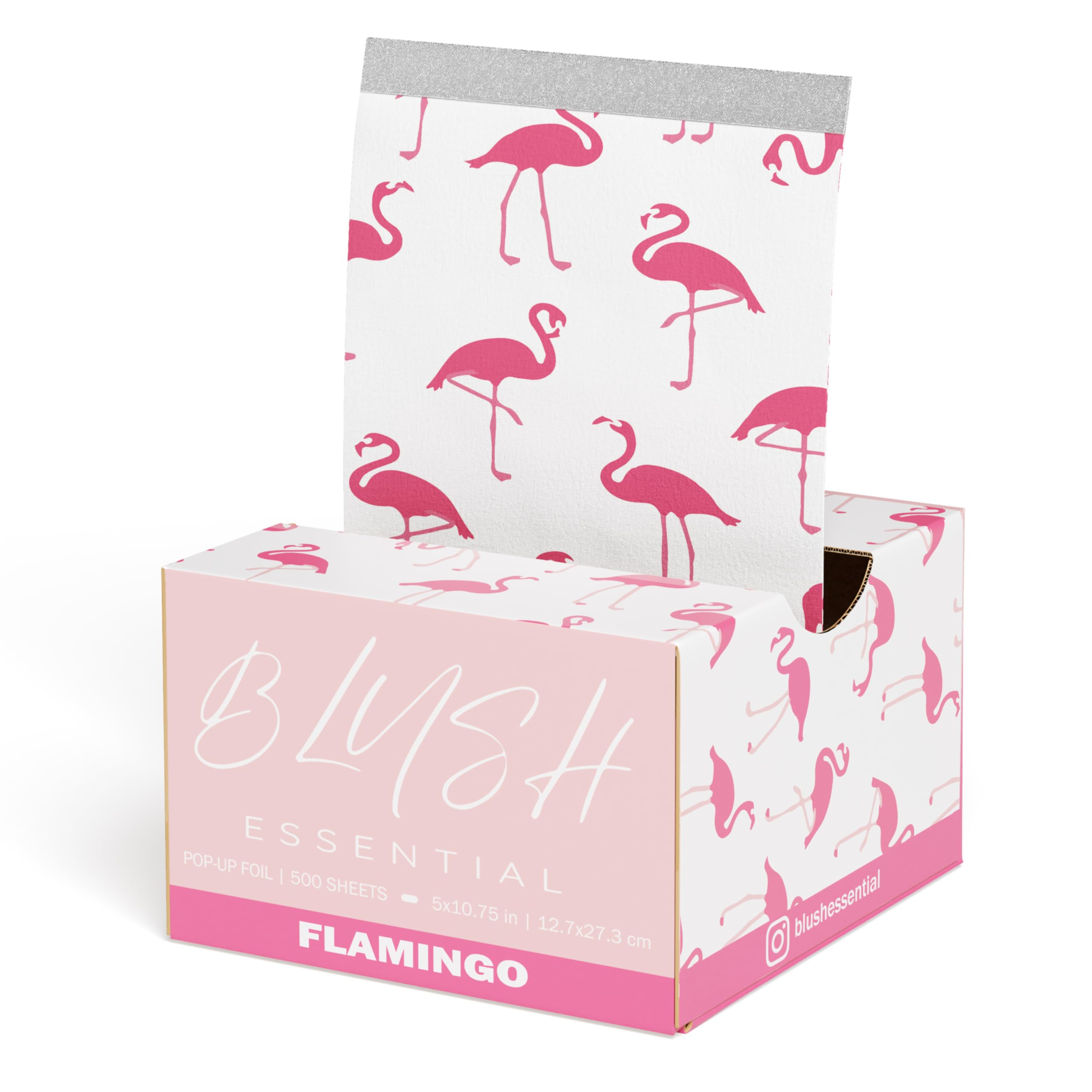 Flamingo Design Hair Salon Pop Up Foils, Aluminum Foil Sheets for Highlighting and Coloring, Salon Hair Foils, 5"x10.75", 500 Foil Sheets