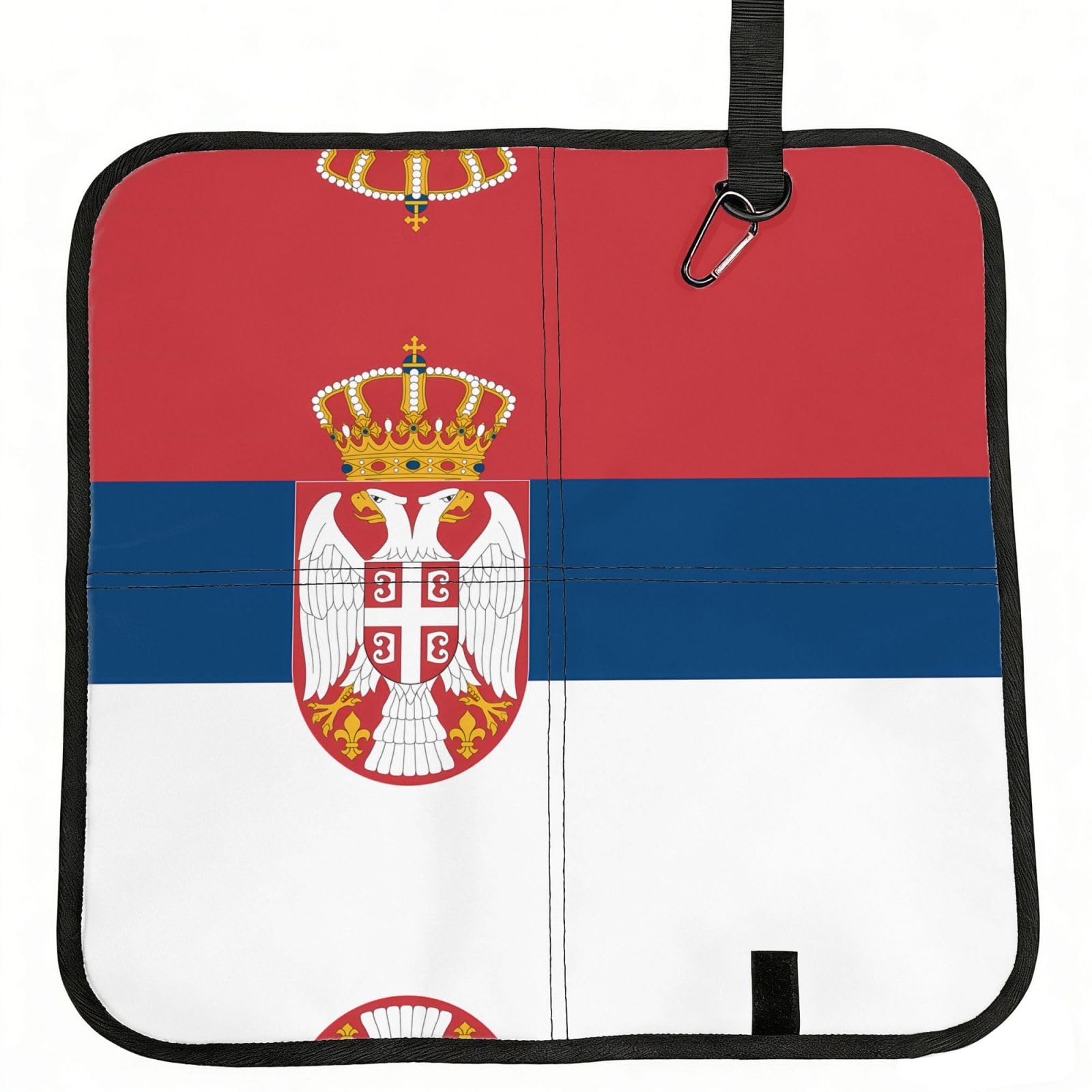 WZYCWB Flag of Serbia Foldable Seating Cushion with Carabiner - Stadium Mat for Camping, Hiking and Outdoor Activities