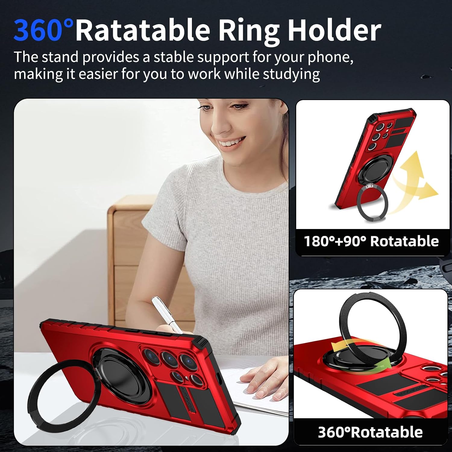 Magnetic Stand Case for Samsung Galaxy S25 Ultra Wireless Charging image 4