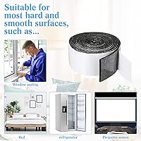 Vista 51 de Zonon 4 rollos de tiras de fieltro de 120 pulgadas con cinta adhesiva de fieltro para muebles, rollos de tiras autoadhesivas de poliéster resistente