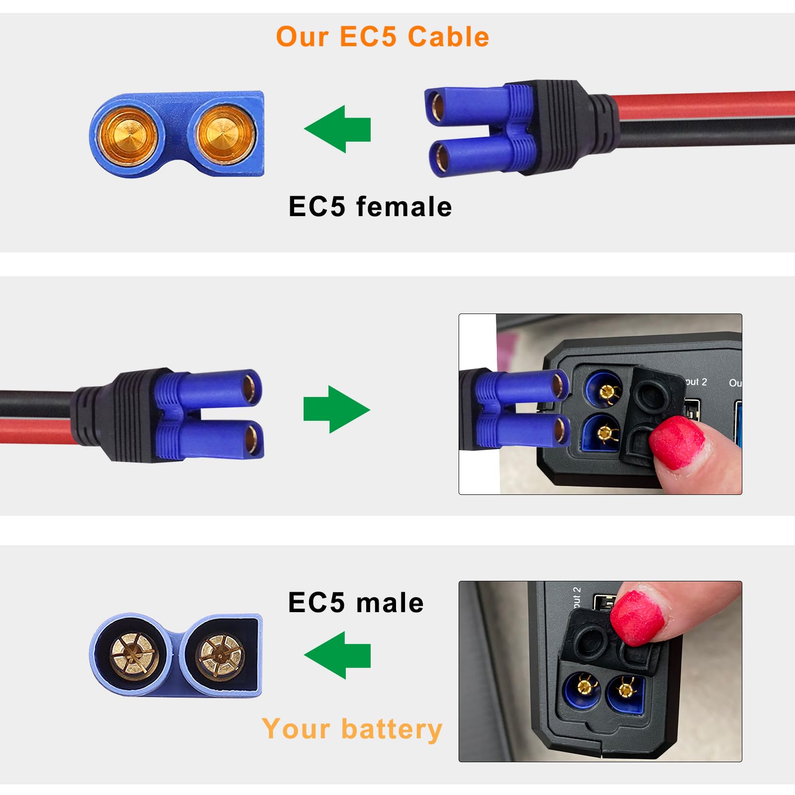 Cabo Partida Emergência Horsun EC5 - 10AWG Para Carro E Motocicleta