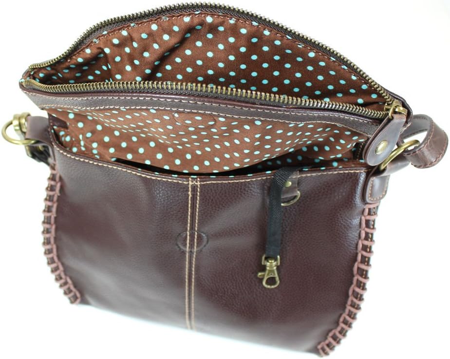 Chala Charming Crossbody Bag Shoulder Handbag With Flap Top and Zipper Dark Brown (Mini Turtle with Seashell)