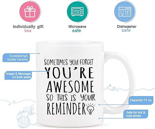 Miniatura 5 de Sometimes You Forget Youre Awesome - Taza de agradecimiento para mujeres regalos inspiradores para mujeres hombres compañeros de trabajo Día de la