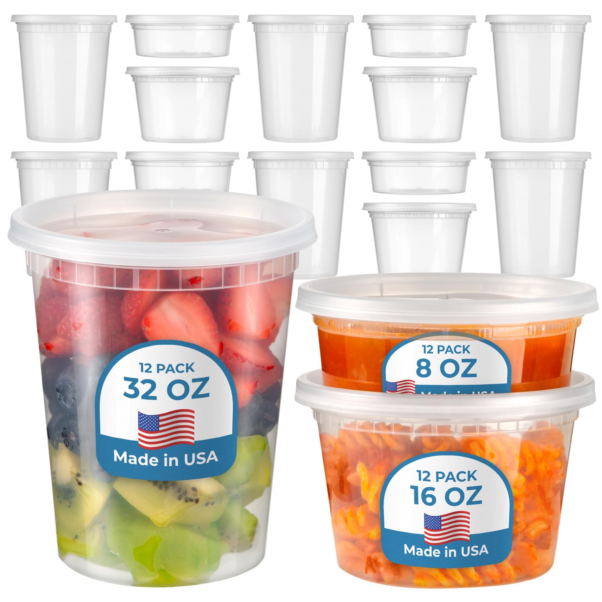 Fit Meal Prep 36 Pack 8 16 32 oz Deli Containers