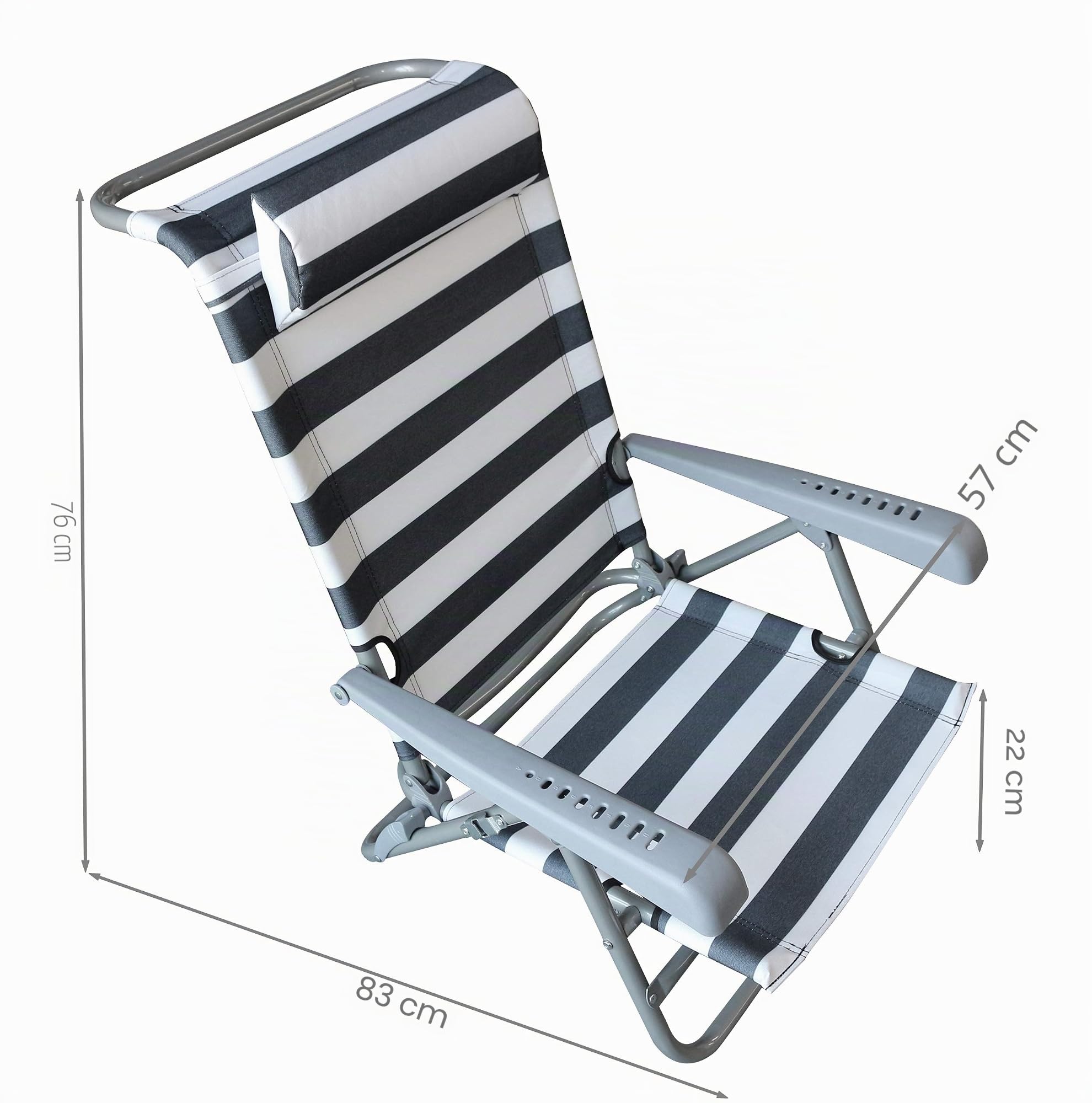 Homecall - Chaise de camping, Bleu/blanc