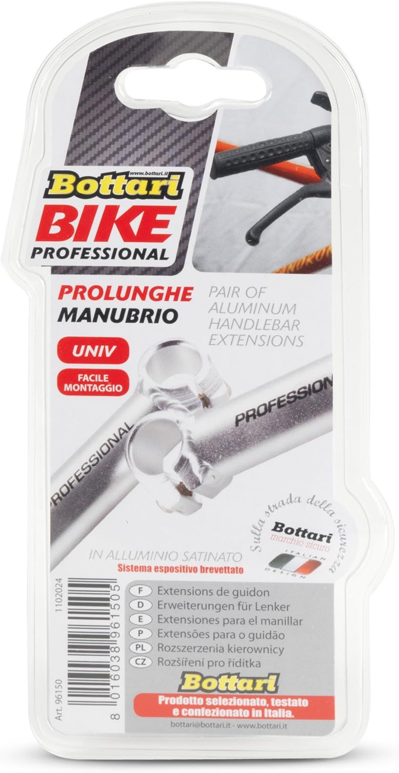 Bottaribike Accessories Aluminium Handle Bar Extensions (Pair) - Silver